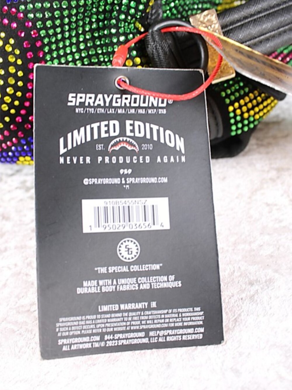 Sprayground Limited Edition Rhinestone Multicolor Backpack Rare - Picture 10 of 14
